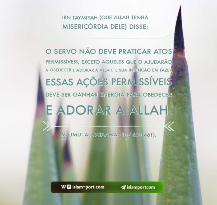 Faça apenas os atos de obediência a Allah!