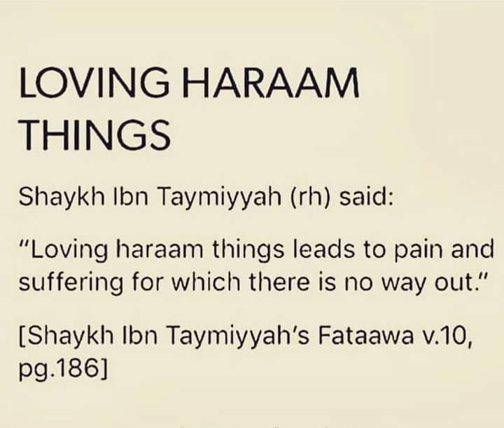 Do not love haram things!