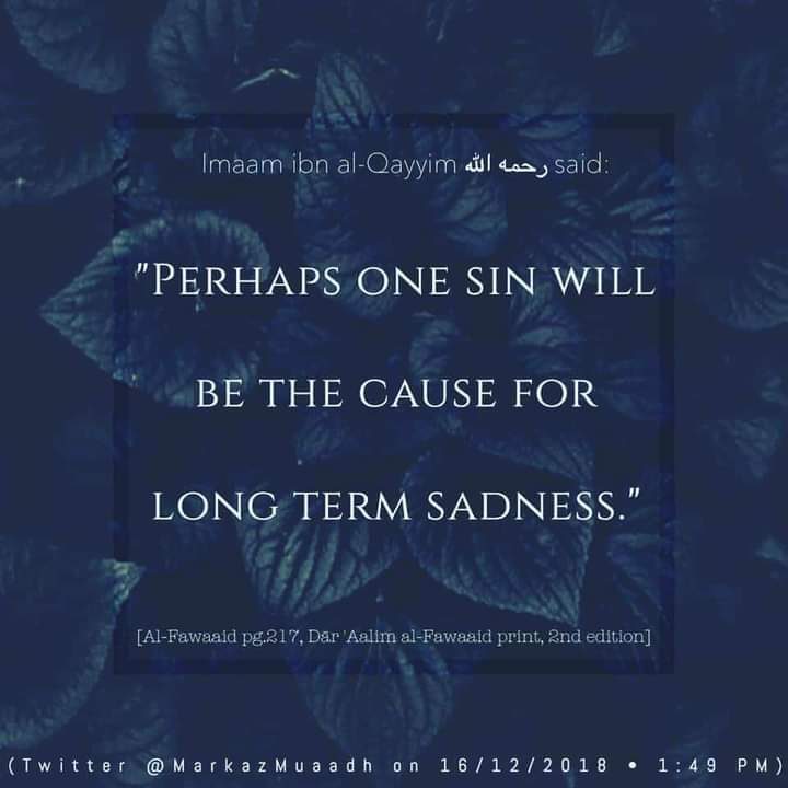 Sin is the cause for sadness!