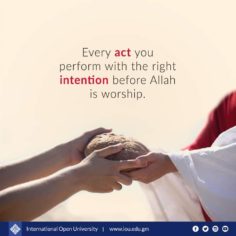 Intention before Allah