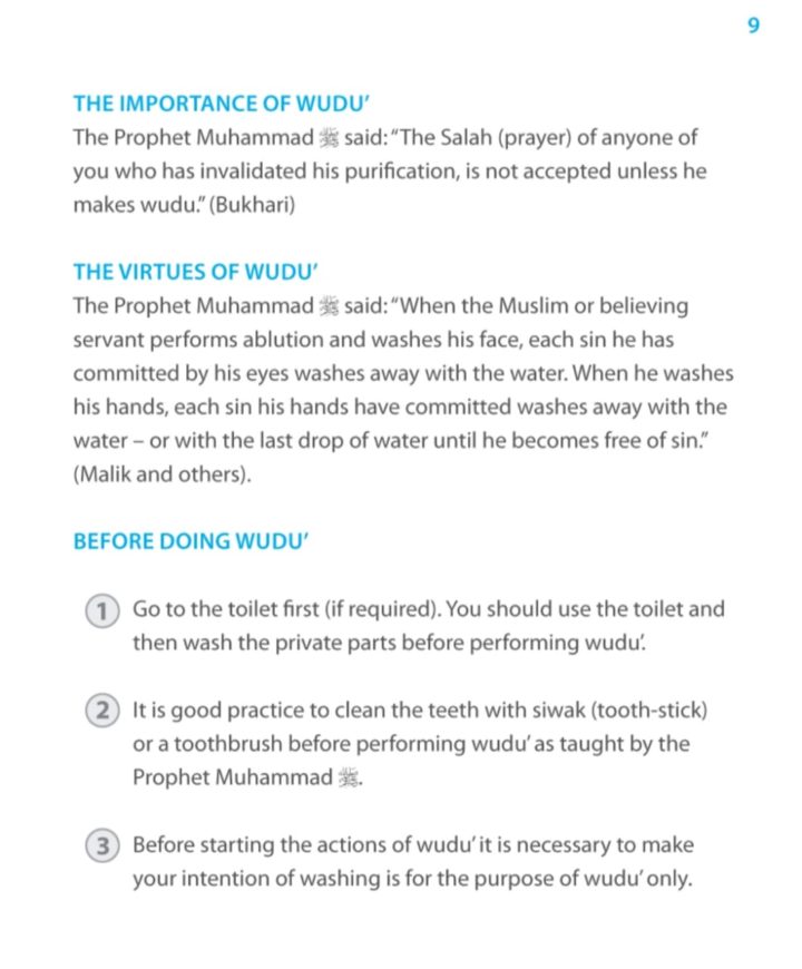 Wudu, Ablution, Purification.